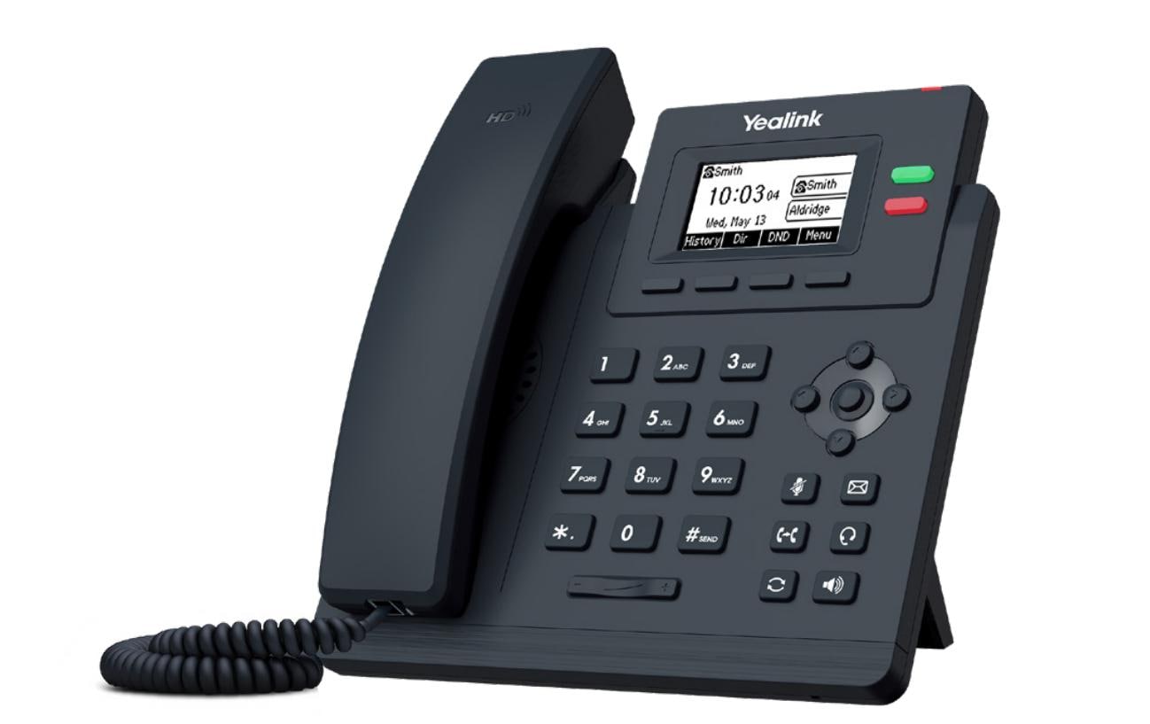 Tischtelefon T31W SchwarzIP-Telefon der Einstiegsklasse mit 2 Leitungen und HD-Sprache
