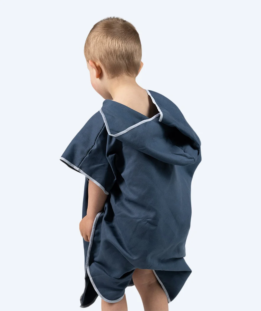Watery badeponcho til børn - Microfiber - Mørkeblå