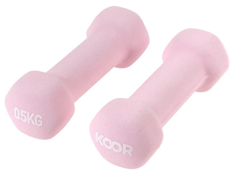 KOOR Kurzhantel-Set 0.5 kg, Rosa Ideal für das Training zu Hause