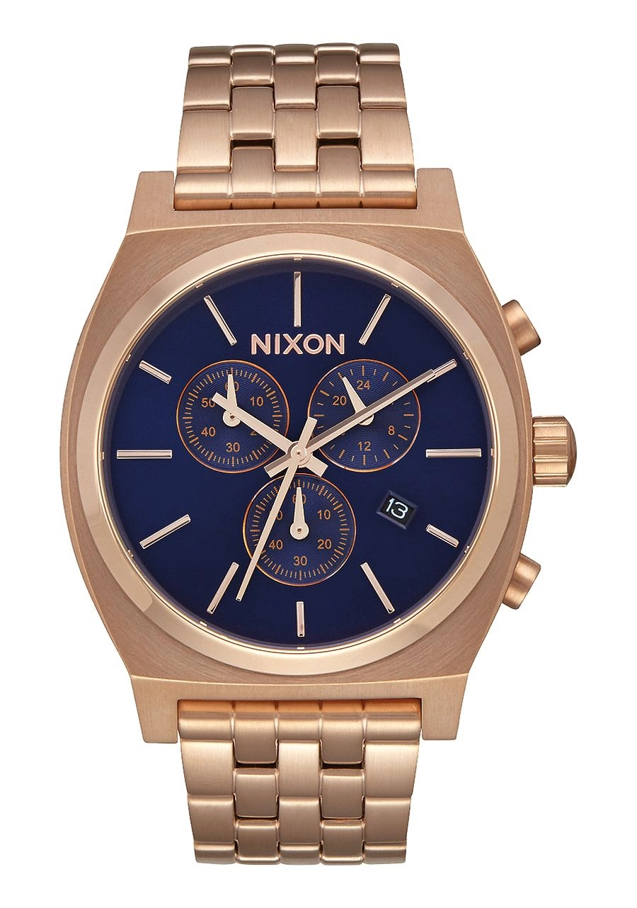 Nixon The Time Teller Chrono All Rose Gold / Navy Sunray
