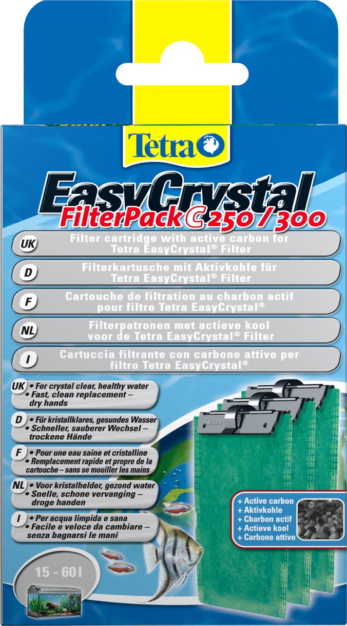 Tetra aquarium filterpatronen met actieve kool Easy Crystal C 250/300