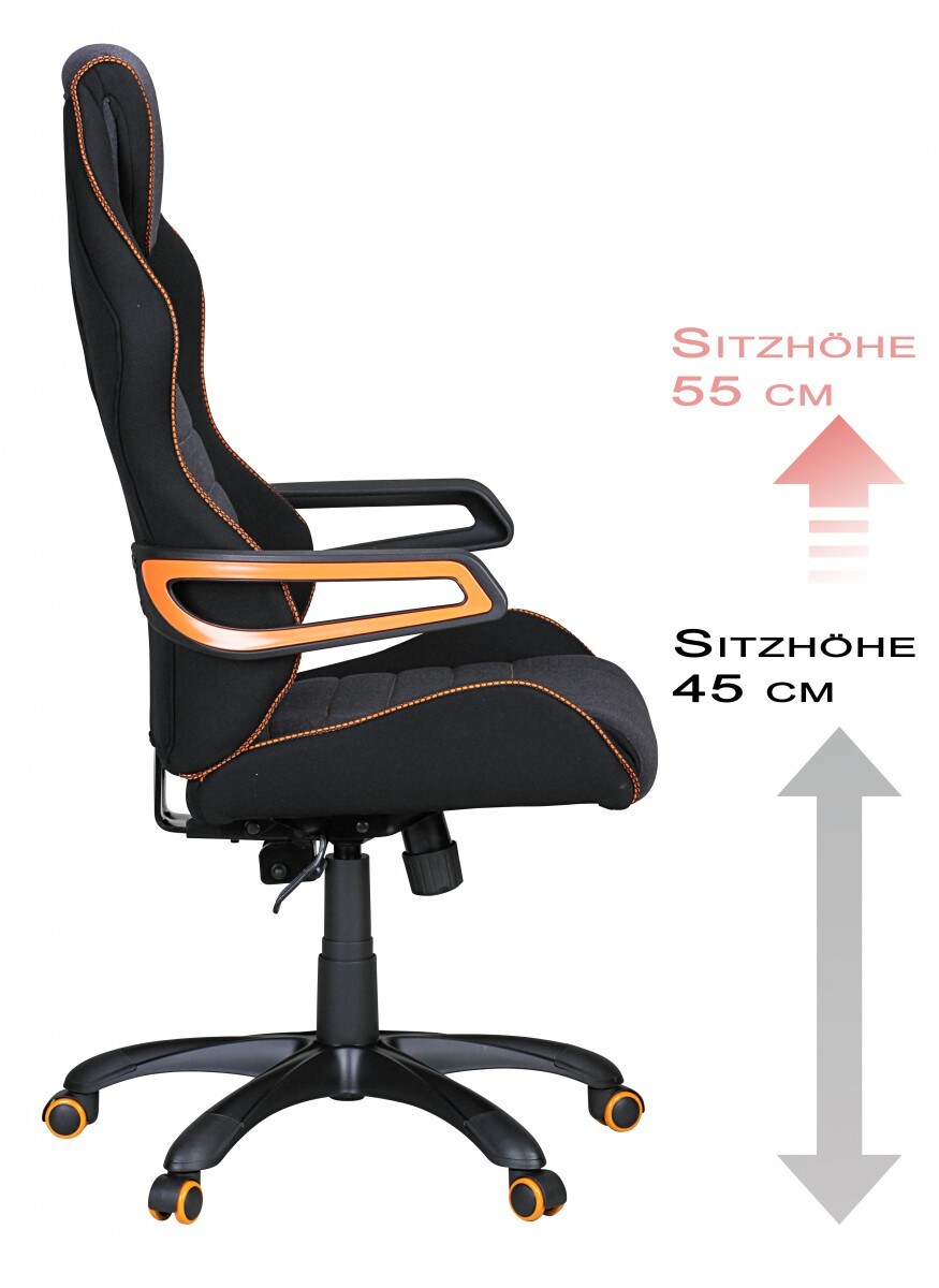 KADIMA DESIGN Chefsessel LIRI, ergonomisch, Synchronmechanik, Stoffbezug, bis 120 kg, mit Aufbauanleitung