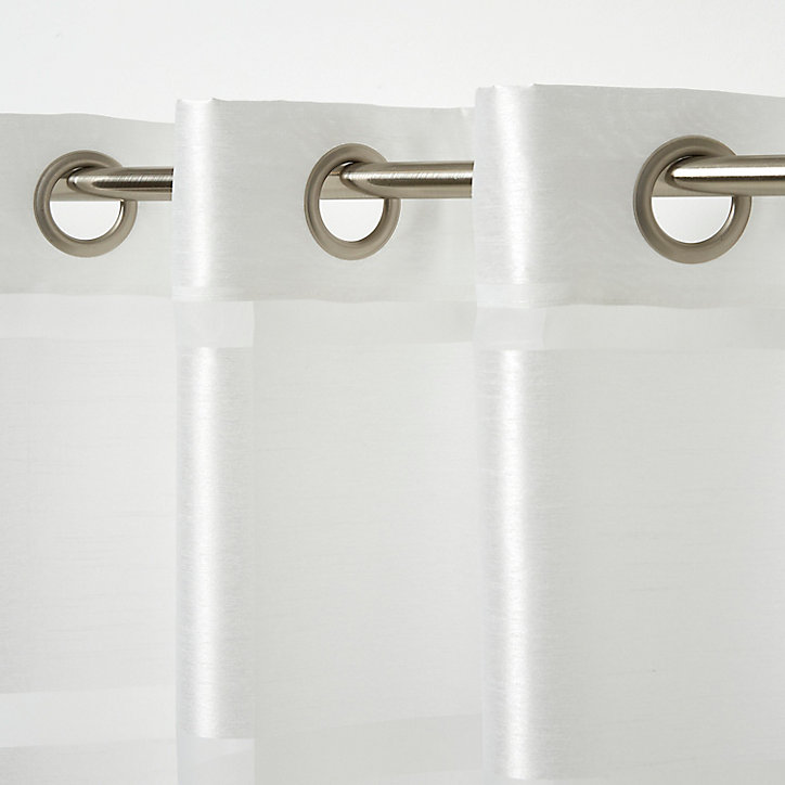 Voilage GoodHome Dokkle blanc l.140 x H.300 cm