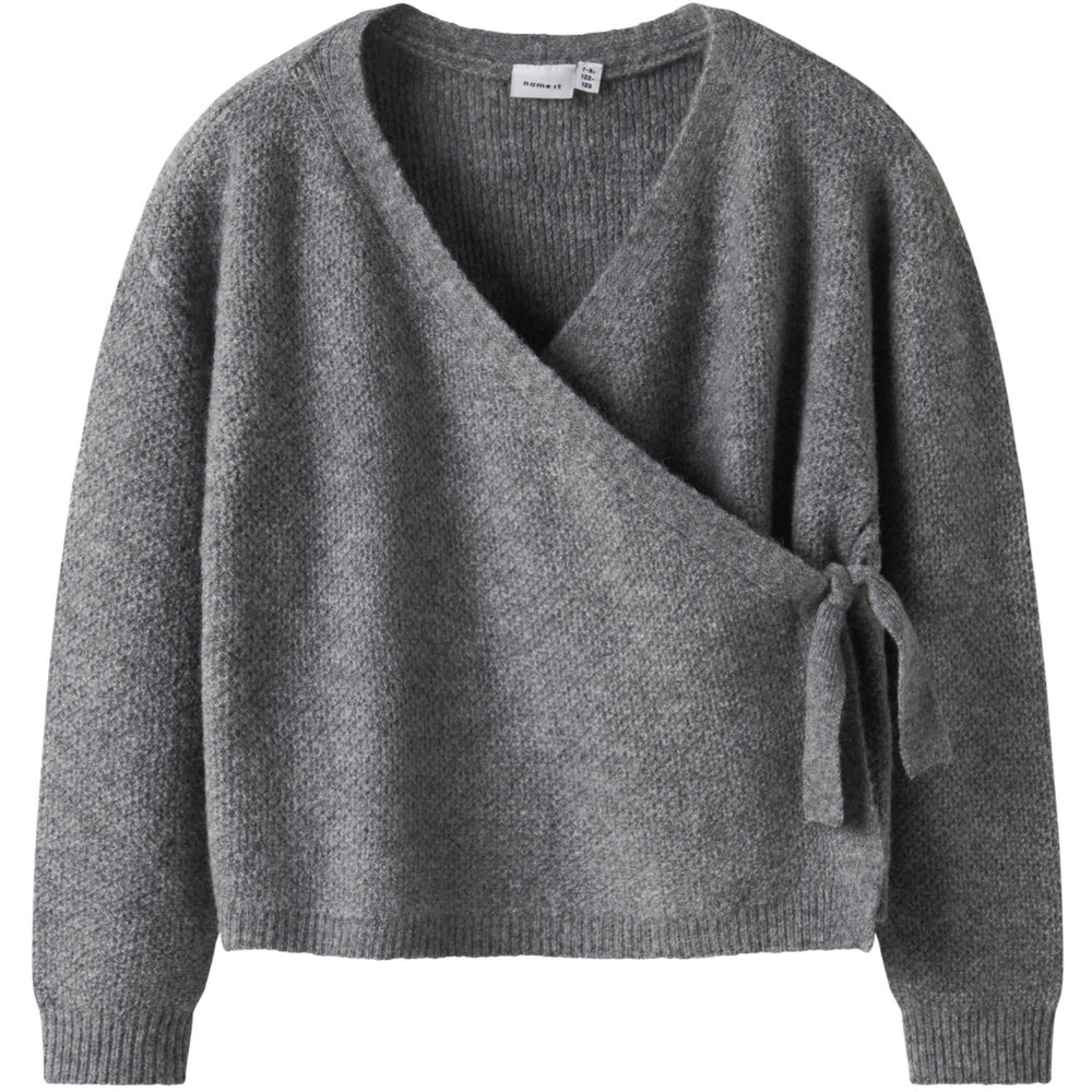 Køb Name It Grey Melange Nkfsanie Ls Strik