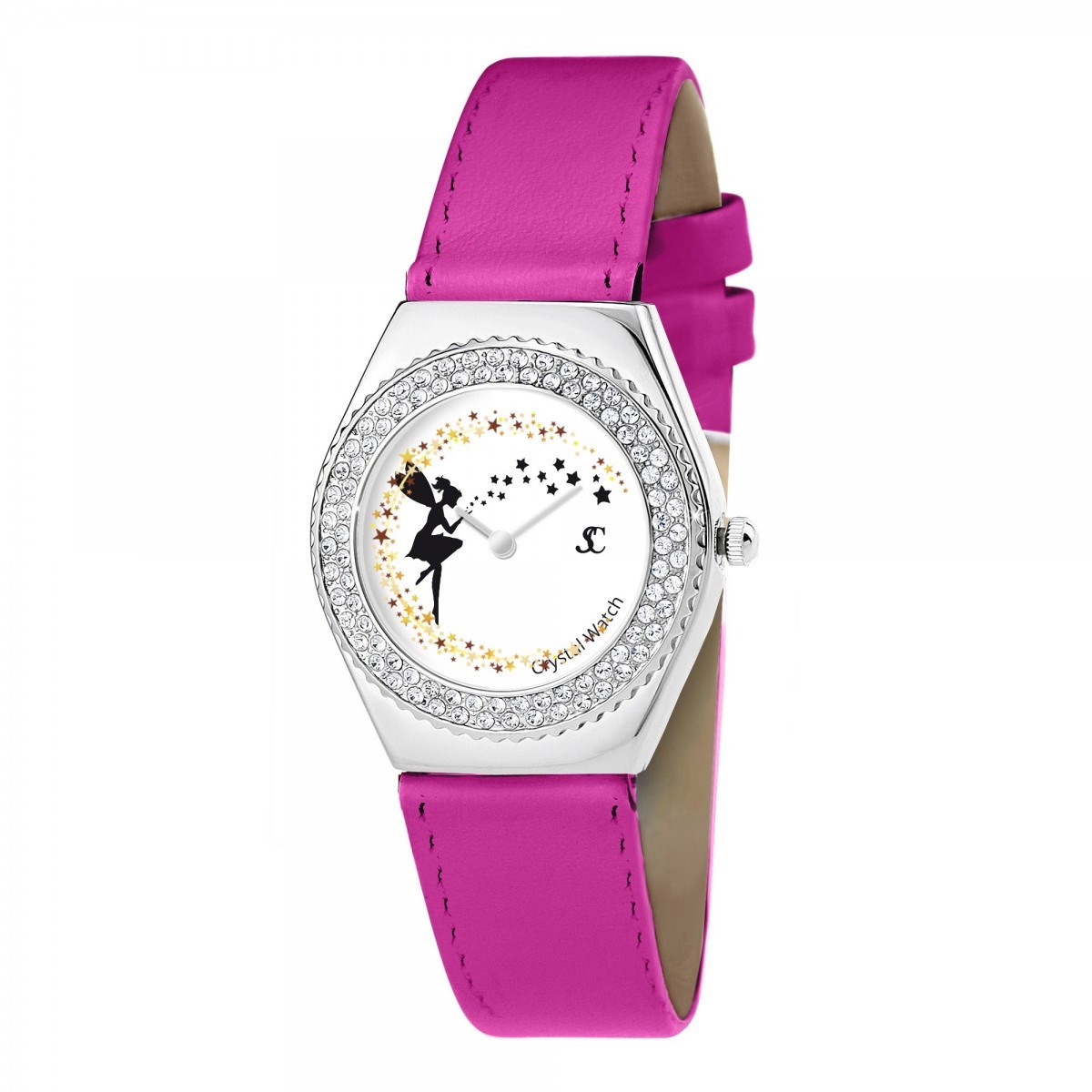 Montre Alysson fée à mouvement tournant SC Crystal ornée de Cristaux scintillants