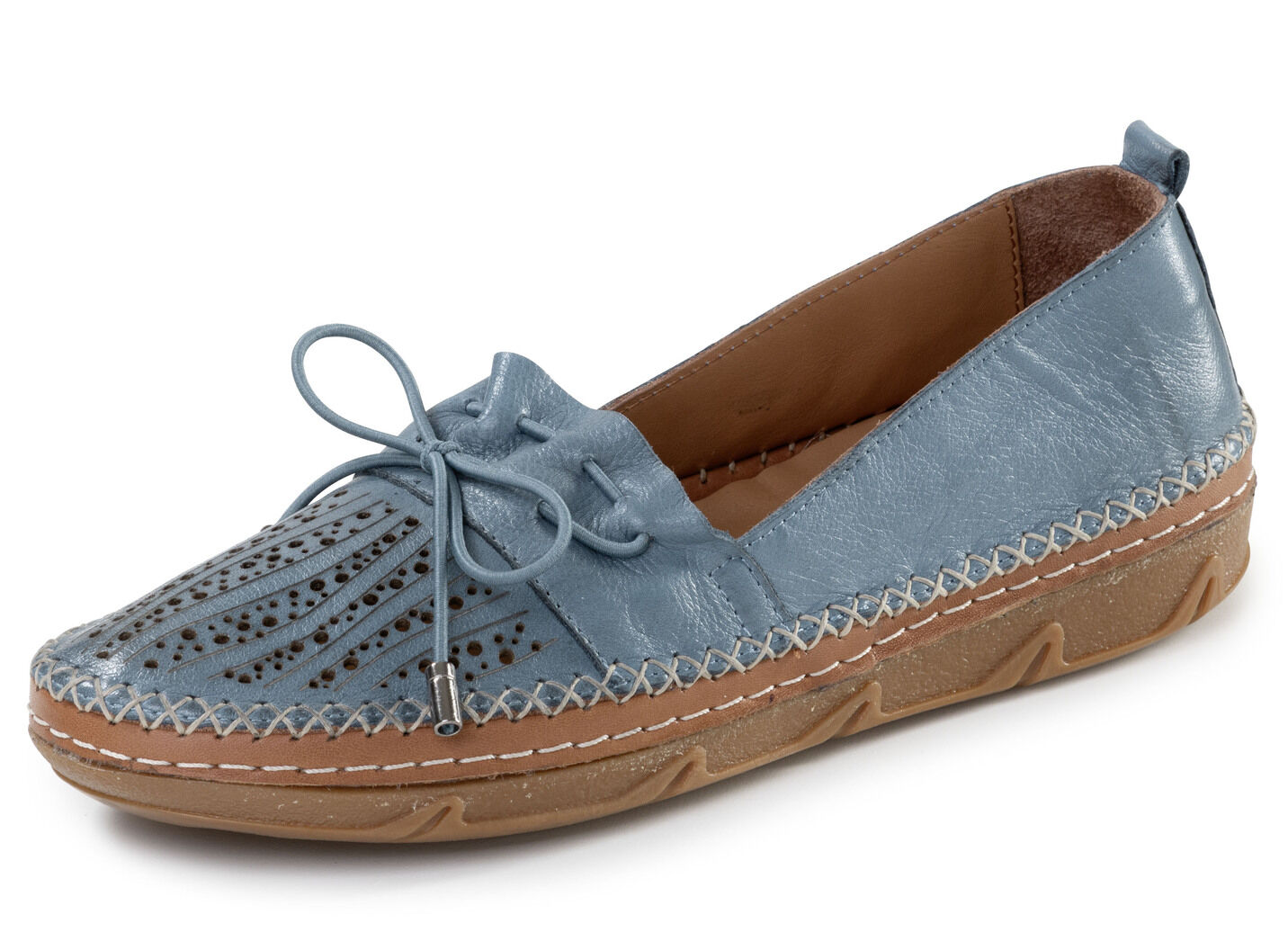 ELENA EDEN, sommerliche Damen-Slipper, Weite G, aus Leder