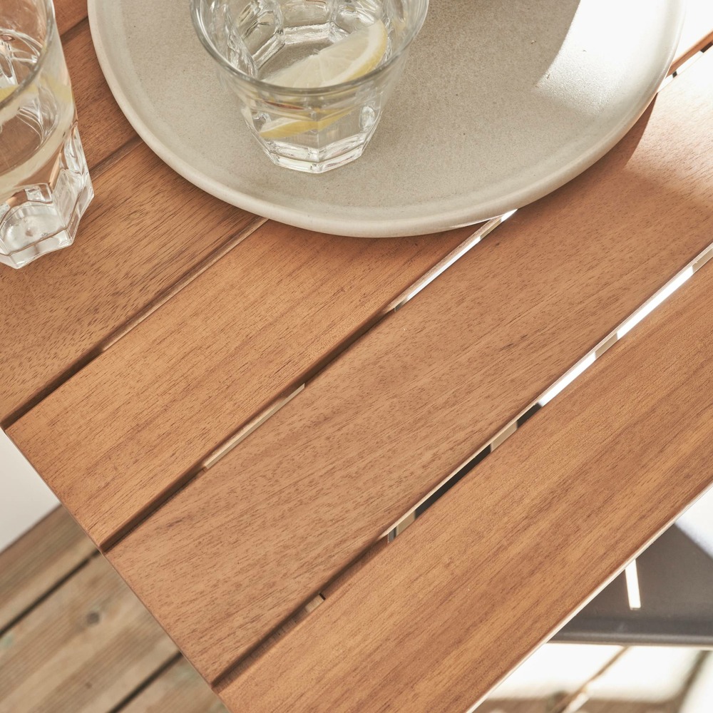 Table d'appoint en bois pour balcon. Carrée. Rabattable. Hauteur ajustable