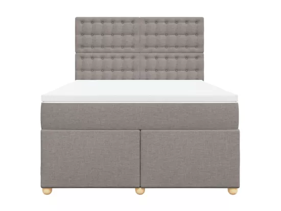 Sommier à lattes de lit avec matelas Taupe 160x200 cm Tissu