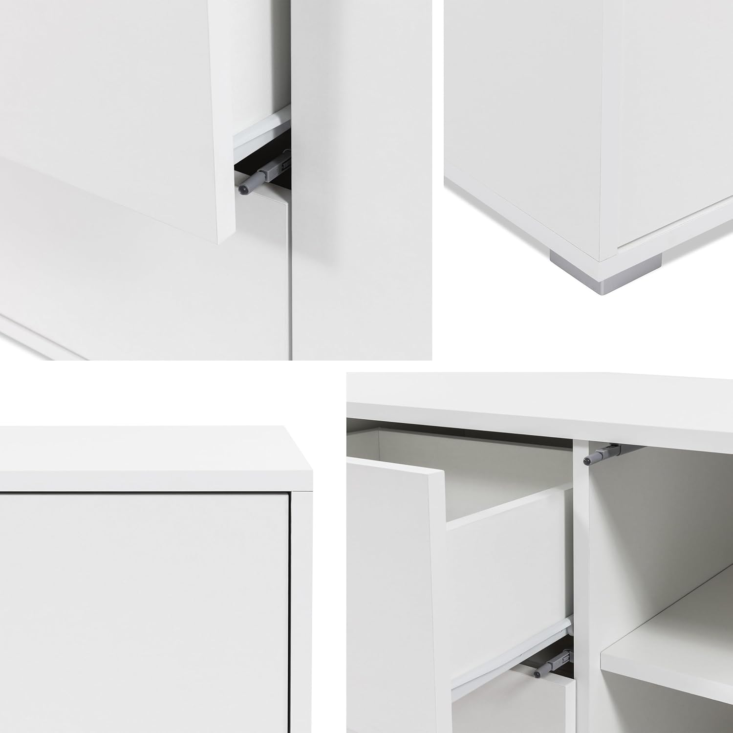 Mirjan24 Kommode mit Schublade Gesita 2D1SZ, Diele, Flur, Highboard, Mehrzweckschrank, Sideboard mit 2 Türen für Wohnzimmer, Push to Open (Cashmere)