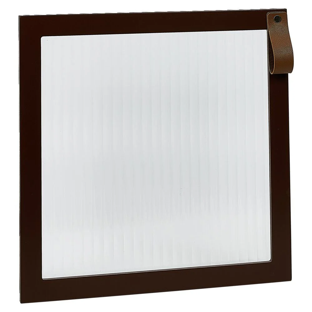 Porte Box Cube 32,2xH32,2x1,2cm bois marron et verre transparent