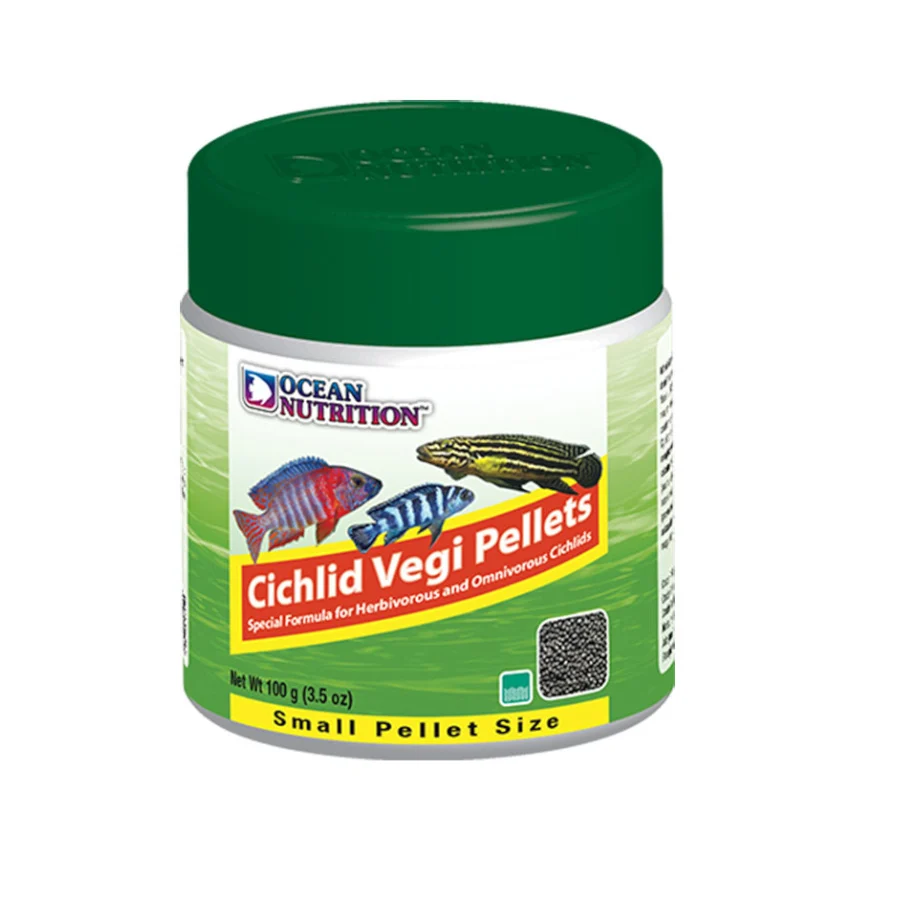 Ração vegetal Ocean Nutrition Cichlid Vegi Pellets para peixes ciclídeos