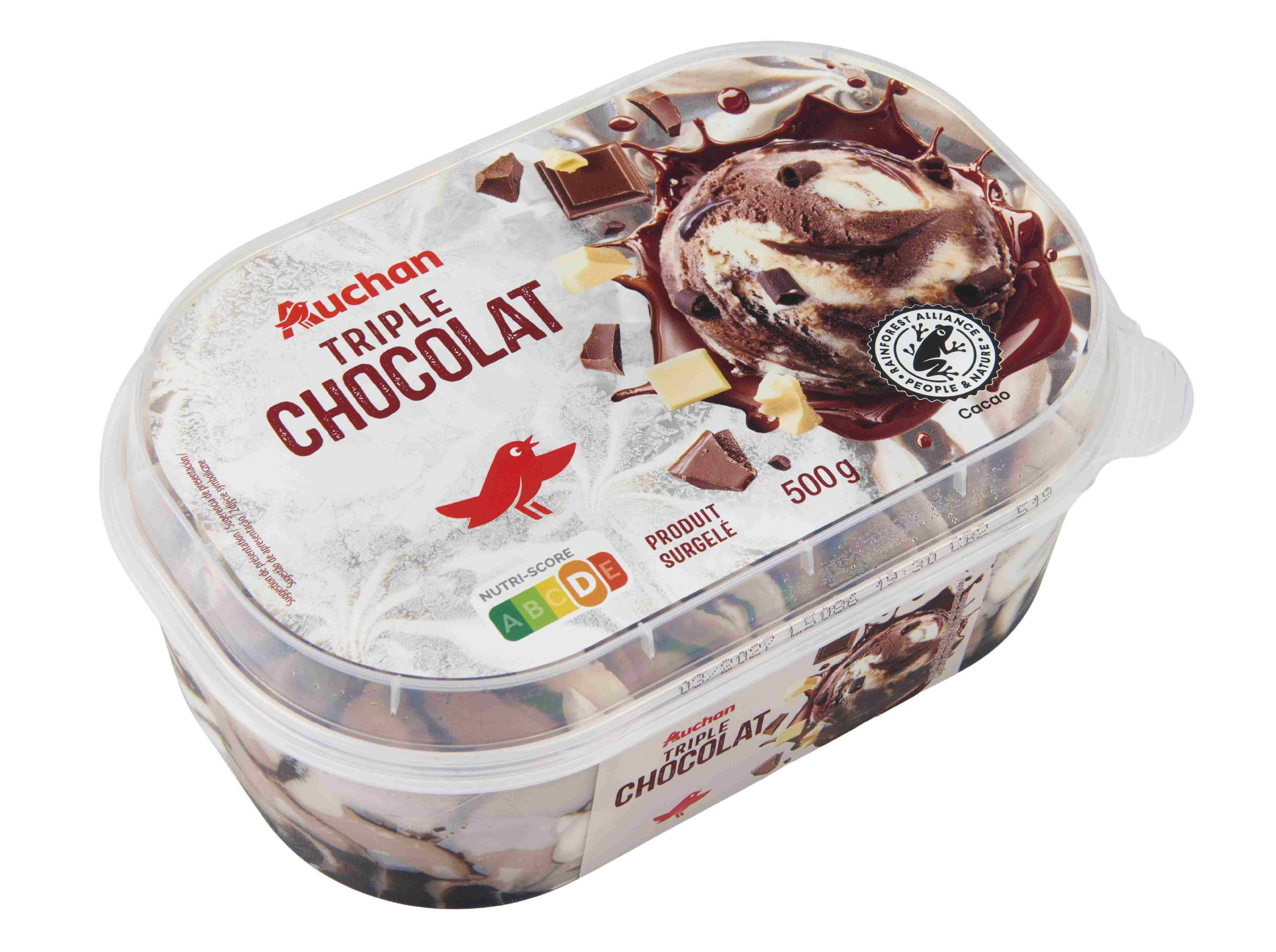GELADO AUCHAN 3 CHOCOLATES 900ML