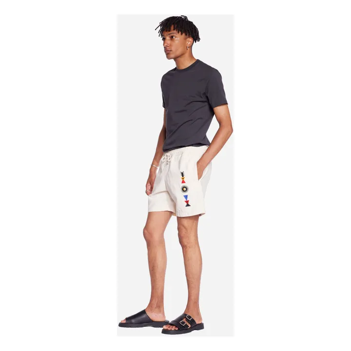 Olow Short Brodé Bodhi Coton Bio | Ecru