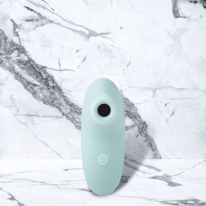 Svakom - Pulse Lite Neo - Luchtdruk Vibrator - Licht Blauw - ABS, Siliconen, Metaal