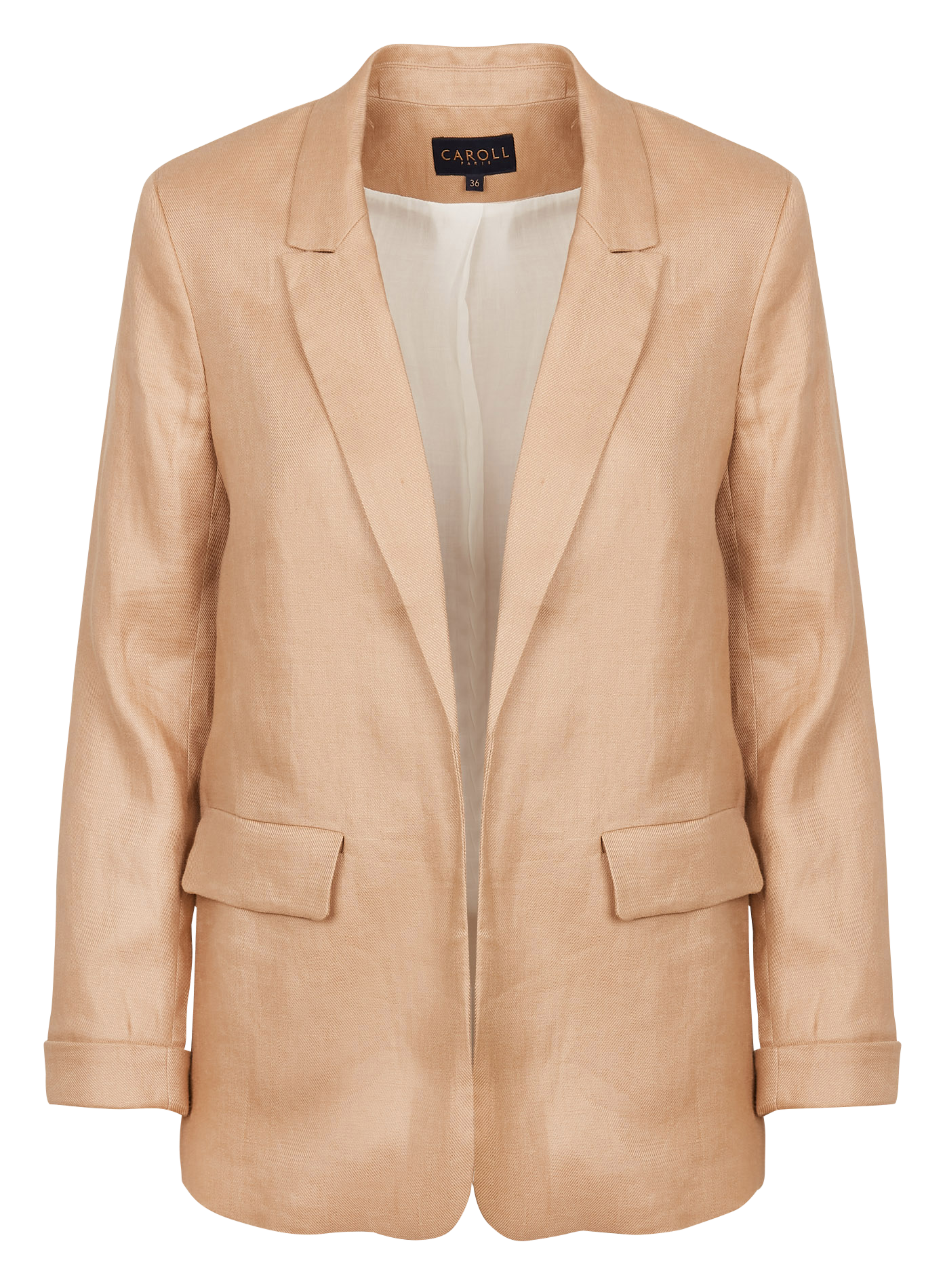 RANDINE - Veste tailleur droite en lin | Beige