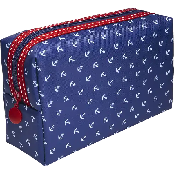 Schminktasche dunkelblau mit Ankern