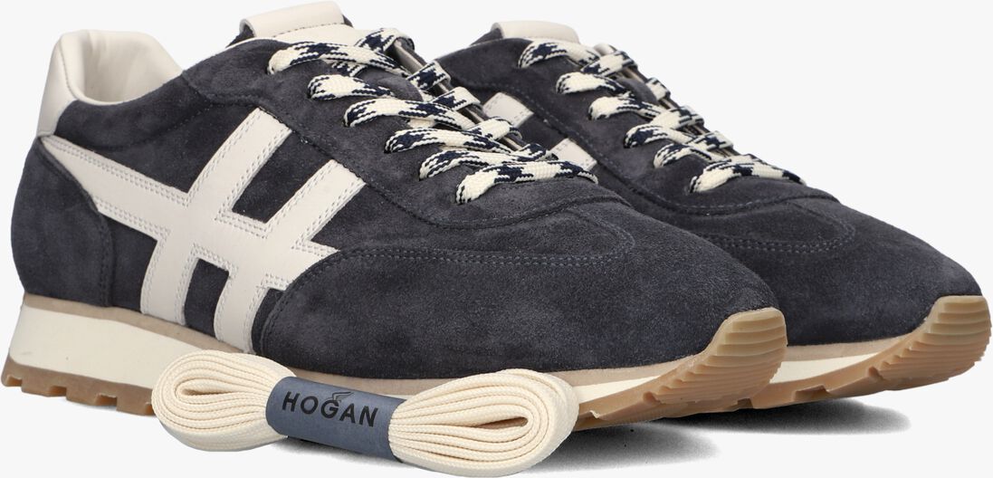 blauwe hogan lage sneakers h701 allacciato h