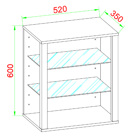 Wandvitrine GLASOL SW - weiß - 52x60 cm