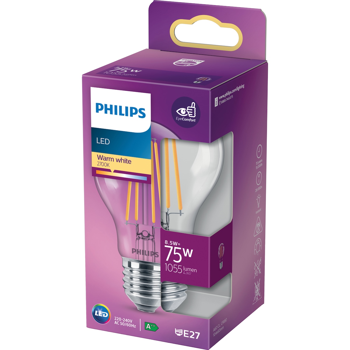 Philips LED-lyspære 8,5W E27