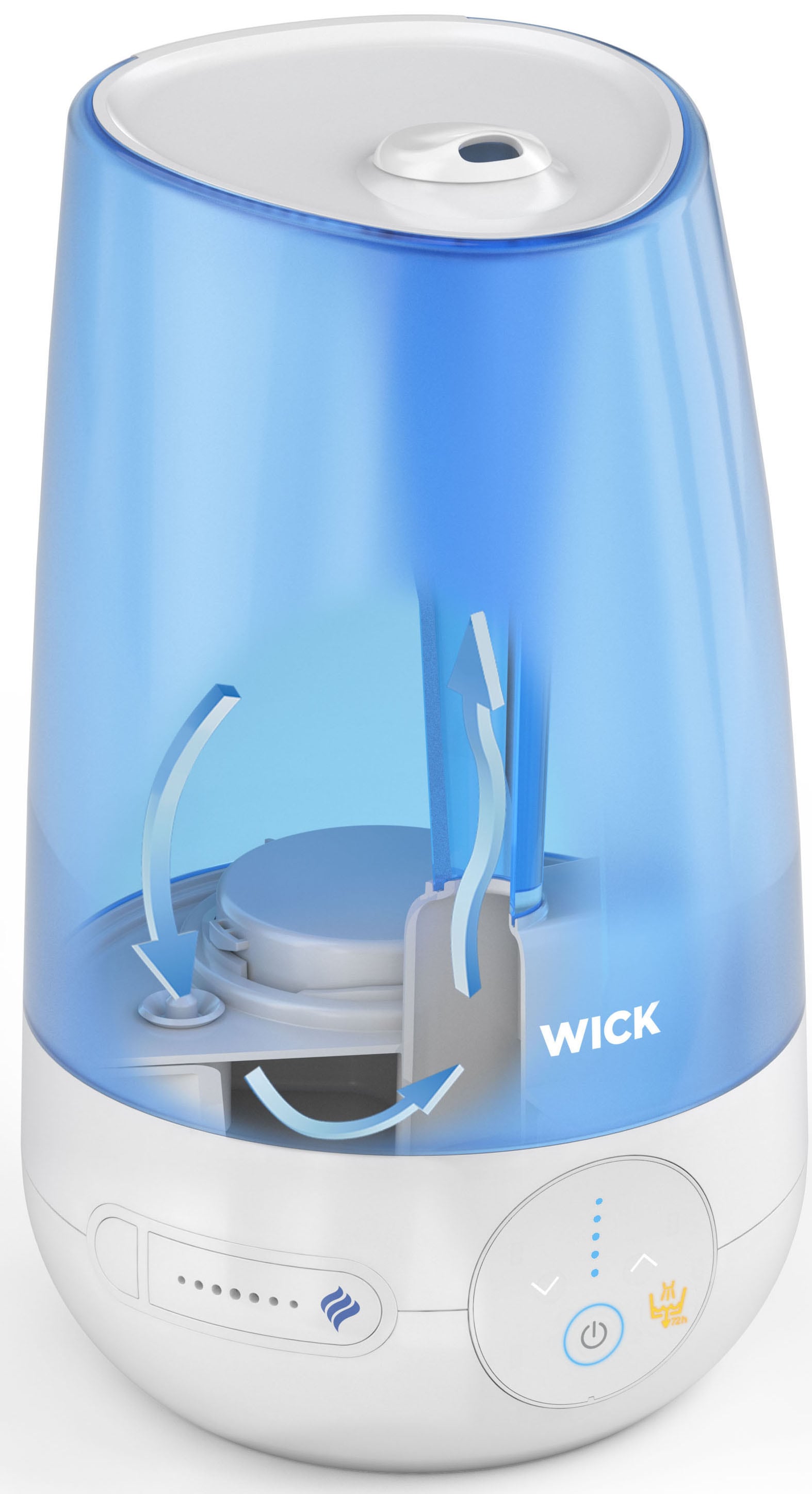 WICK Luftbefeuchter »Ultraschall-Kaltluftbefeuchter« 4,5 l Wassertank kompatibel mit den VapoPads Duftpads mit ätherischen Ölen