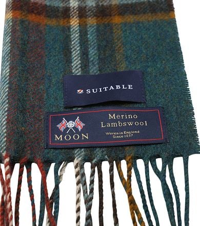 Suitable Sjaal Ruit Merino Wol Petrol SCARV-STBL-AW24-05 kopen