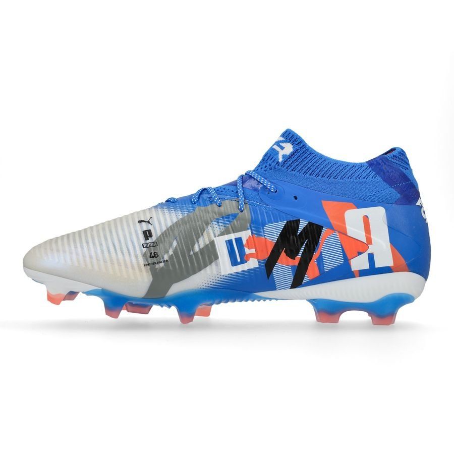 PUMA Future 8 Ultimate FG Forever - Blanc/Bleu/Gris/Noir/Glowing Red ÉDITION LIMITÉE