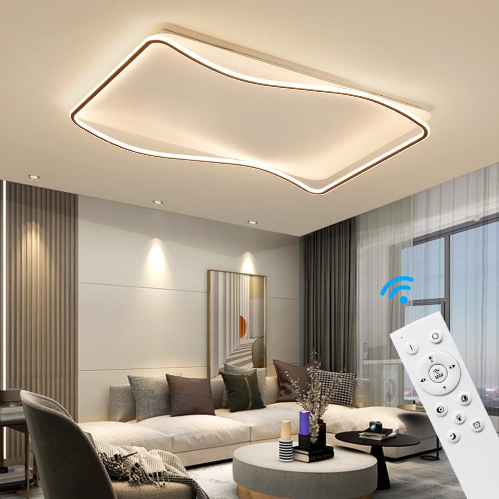 SX626-900 * 600 LED Deckenleuchte mit Fernbedienung Lichtfarbe/Helligkeit einstellbar schwarz weiß lackierter Alurahmen sehr leicht (SX626-900 * 600)