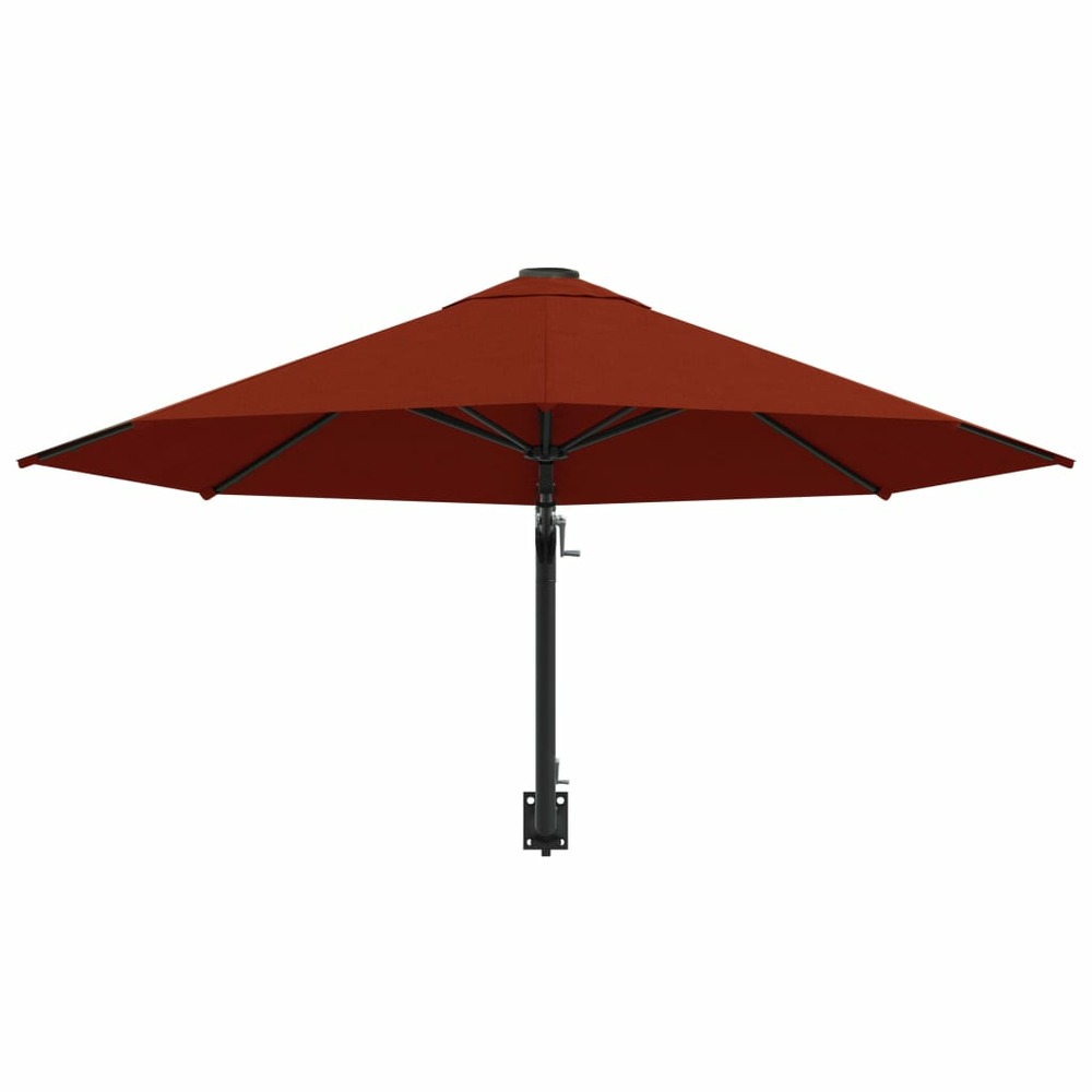 Parasol mural avec mât en métal 300 cm orange
