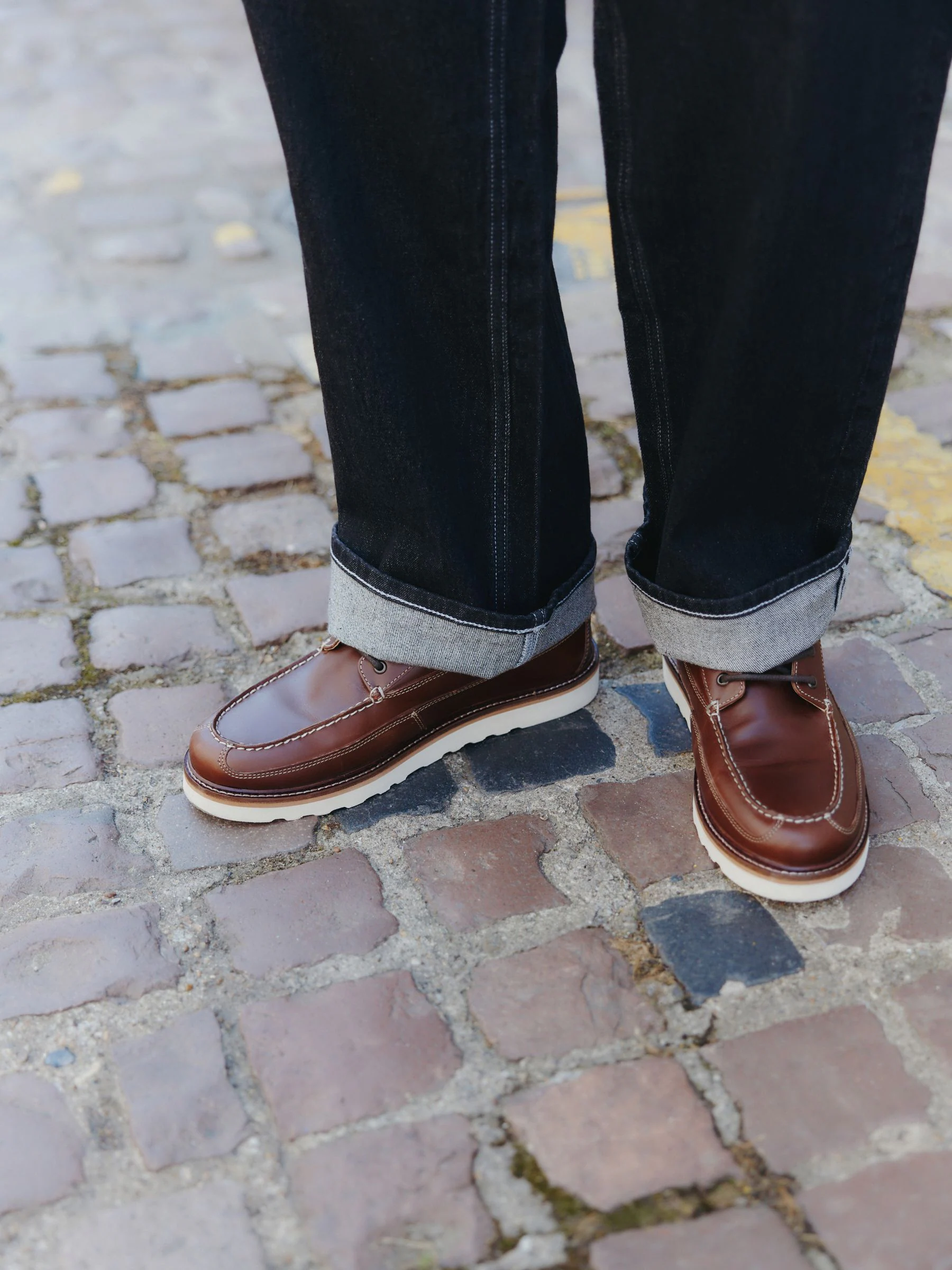 Bordeauxrood - Tall Apron Wedge Boots