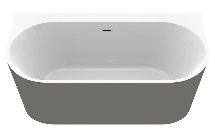 Baignoire îlot adossée gris métal 170 x 87 cm Ondina Allibert