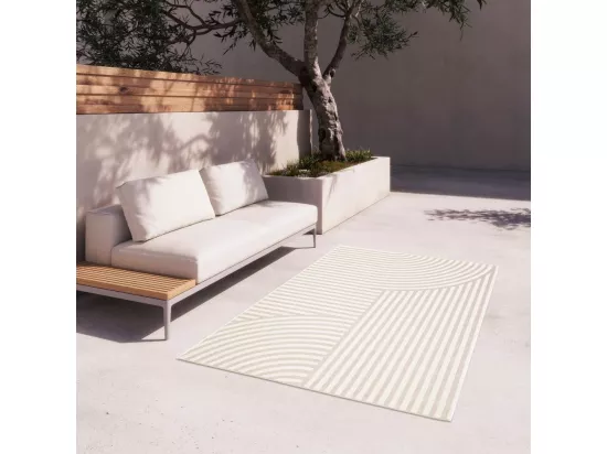 Bizana - Tapis d’extérieur à motif géométrique - Beige - 160x230cm