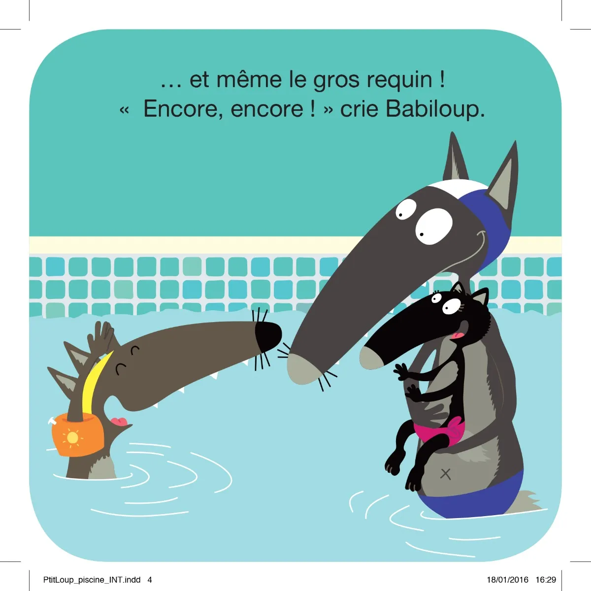 Auzou Livre de Bain P'tit Loup à la Piscine