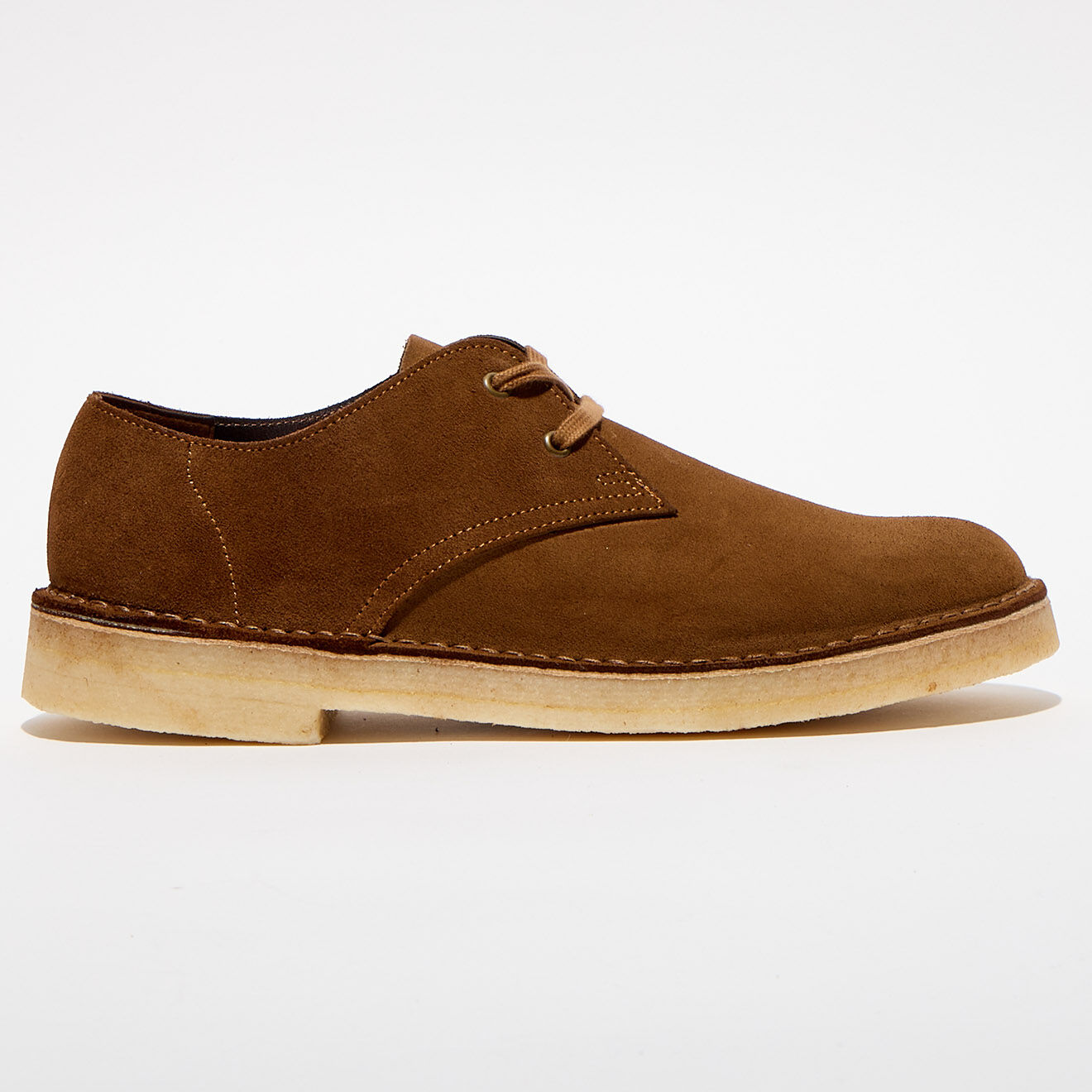 Clarks Originals Derbies en Velours de Cuir Desert Khan marron