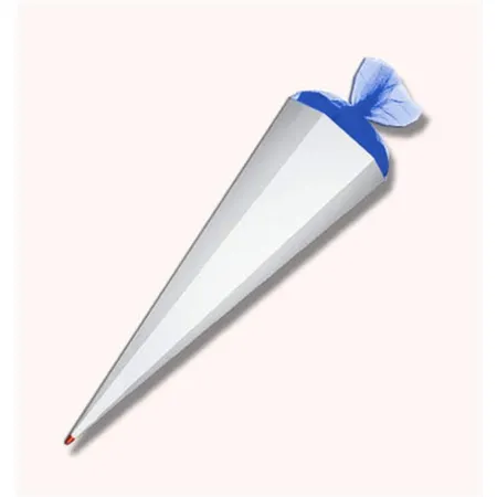 Roth Bastelschultüte 85 cm weiß mit farbigem Verschluss Verschluss blau