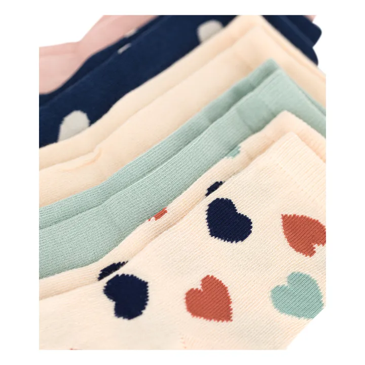 Petit Bateau Lot 5 Chaussettes Cœurs | Beige