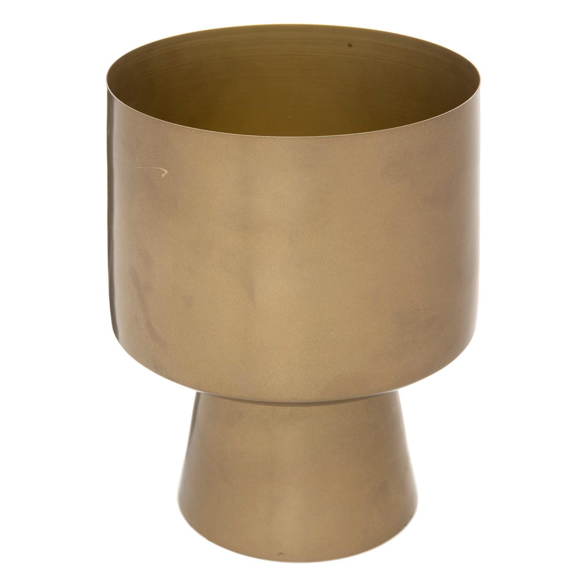 POT SUR PIED METAL COLLECTIONNEUR DORE D.17X22CM