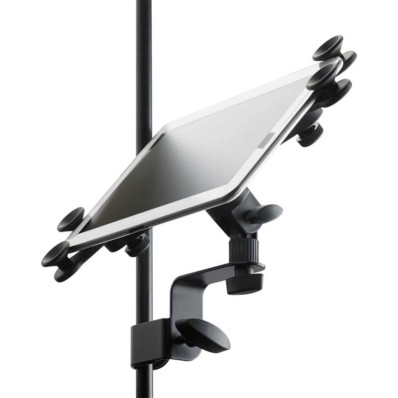 Hilec MEDIA2 tablet-houder voor microfoonstatief zwart
