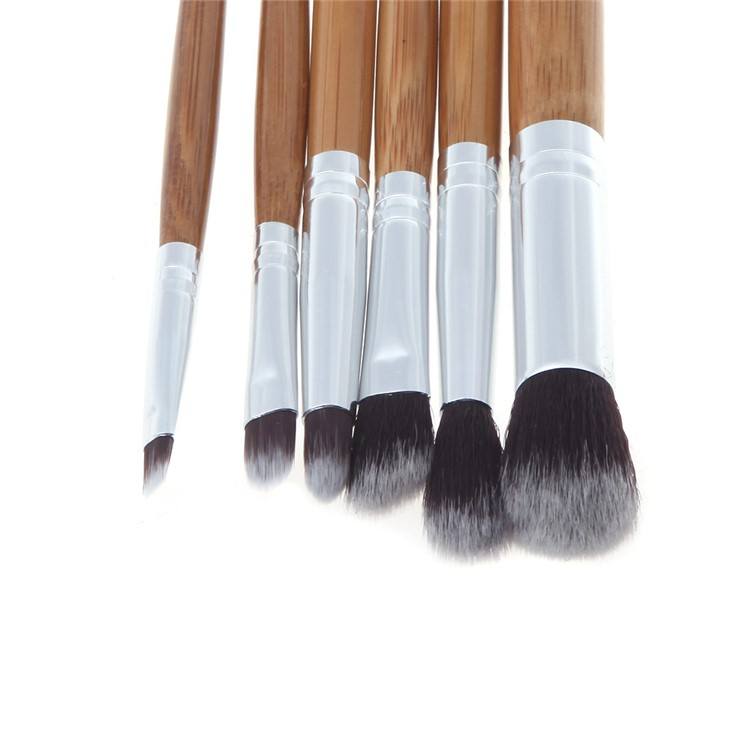 (11-tlg. Set) Bambus Beauty Make Up Puder Pinsel Set mit Aufbewahrungstasche - Braun