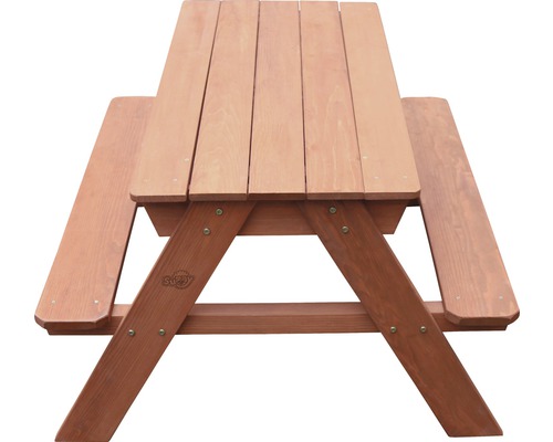 Kinderpicknicktafel Dave, hout, bruin