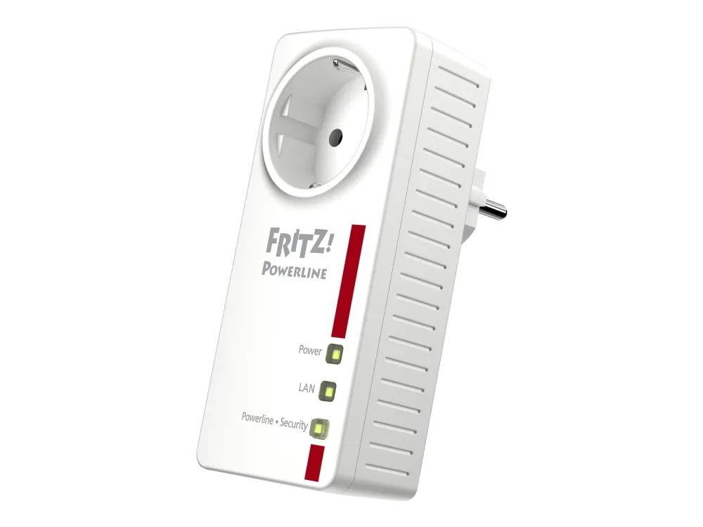 AVM FRITZ!Powerline 1220E - Powerline-adaptersæt 1GbE, HomePlug AV (HPAV) 2.0, IEEE 1901 - kan sluttes til vægstik (pakke med 2)
