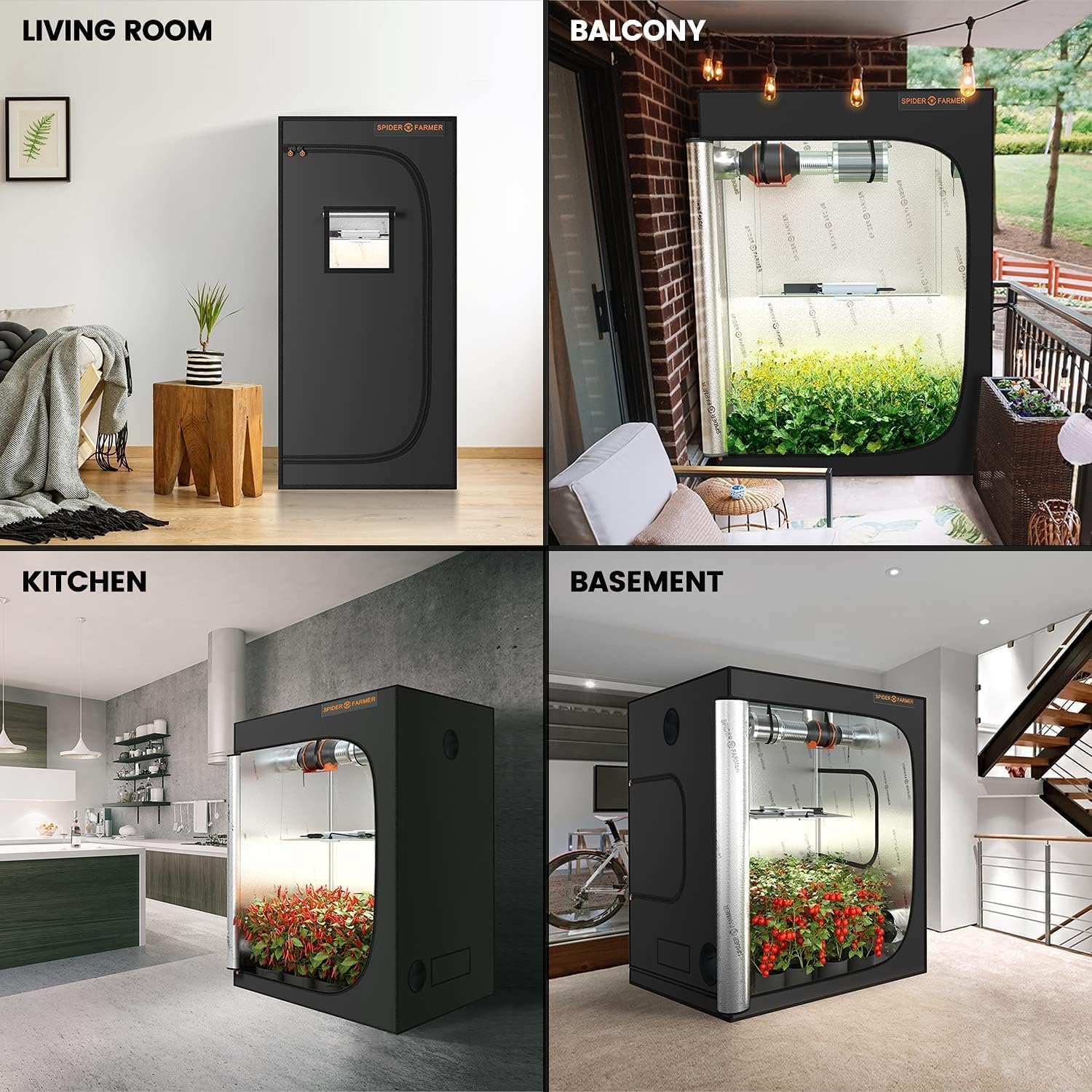JUNG Growbox Komplettset Anbau Set mit LED Vollspektrum Grow Lampe Dimmbar, 120x120x200 cm, mit Ventilator, Abluft Aktivkohlefilter, Growzelt Anzucht Gewächshaus, Grow Tent Complete Set