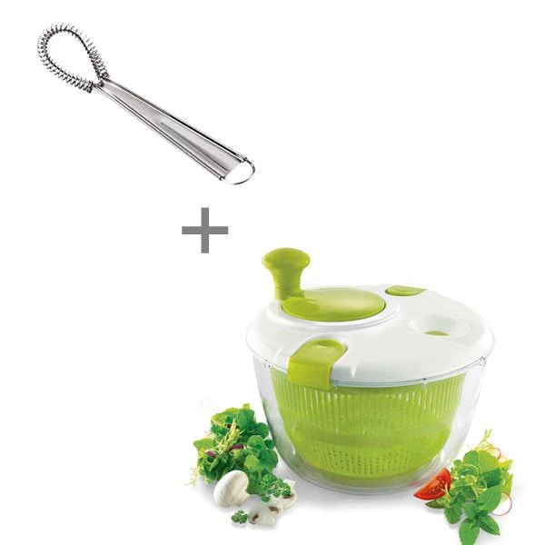 Lot Essoreuse à salade avec filtre eau 24 cm et Cuillère magique Matho