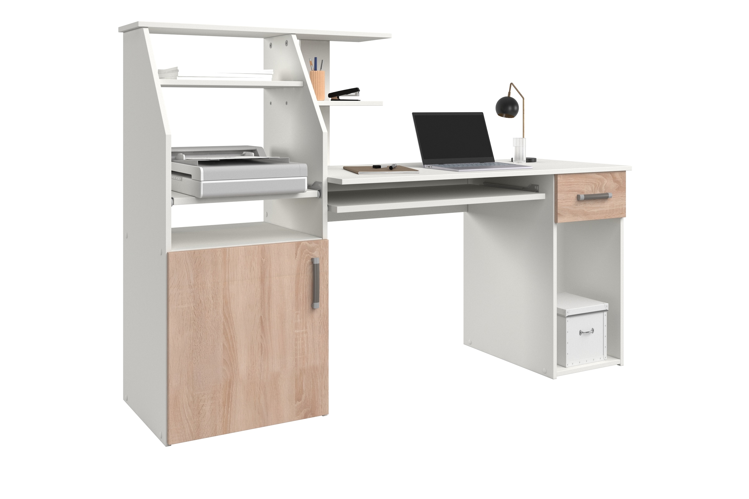 VOGL Möbelfabrik Schreibtisch »Don« mit Tastatur- & Druckerauszug, Breite 137,5 cm, Made in Germany