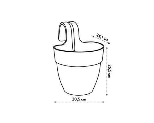 Hangende bloembak elho Vibia Campana kunststof Ø 20,5 cm H 26,5 cm antraciet