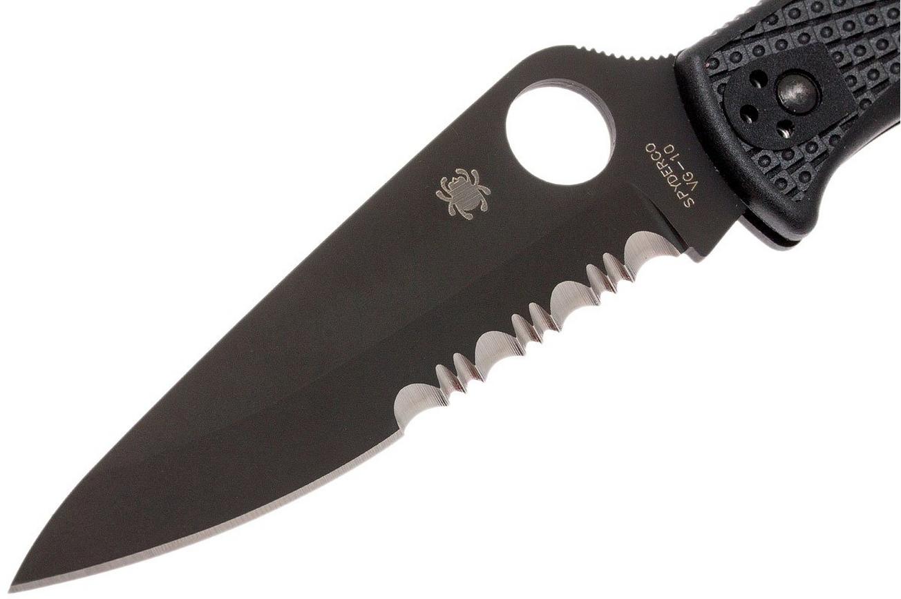 Spyderco Endura 4 Black C10PSBBK partly serrated zakmes