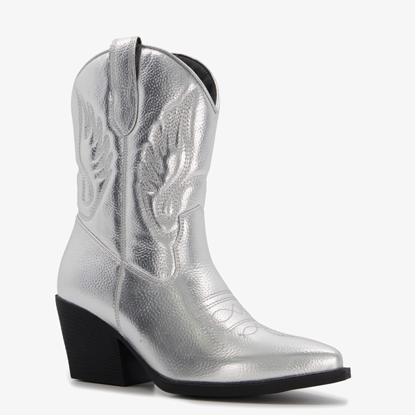 Blue Box dames western laarzen zilverkleurig