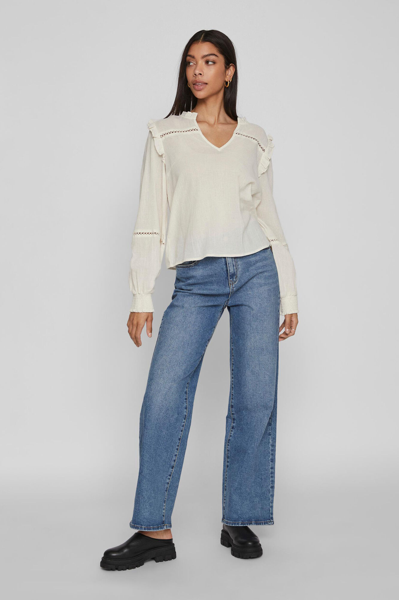 Blusa de manga comprida Bamula - Cinza