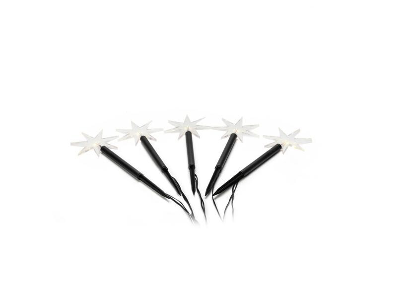 Konstsmide LED-Stern 24 cm, 5er Set Sterne mit Erdspiess