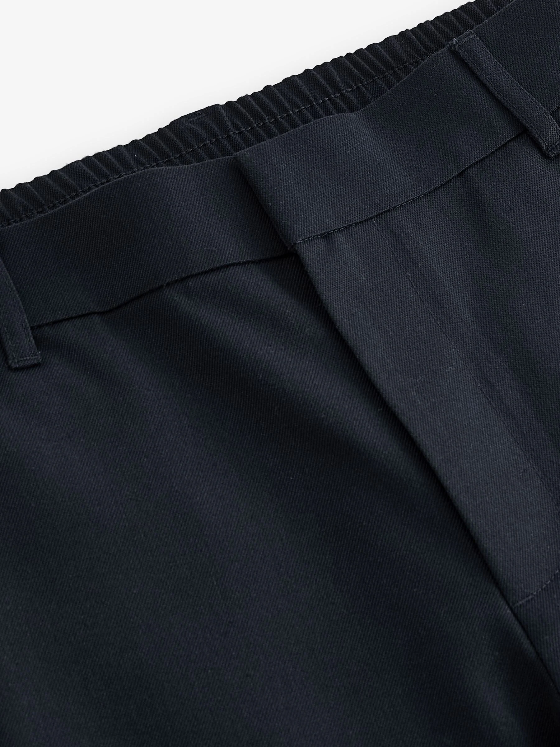 Donkerblauw - Elasticated Waist Plain Front Smart Joggers