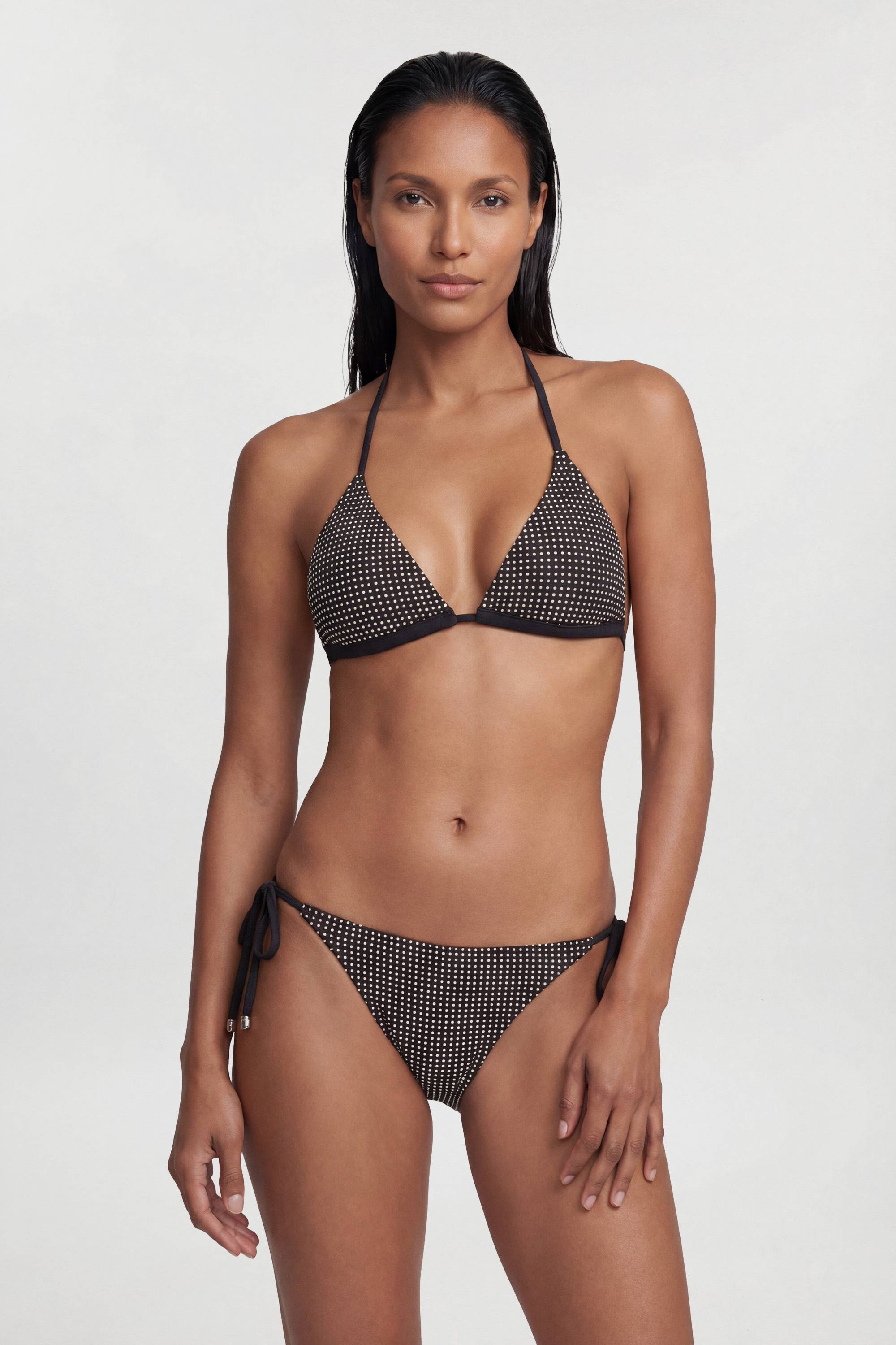 KarenMillen Haut de Bikini à Col Noué avec Clous